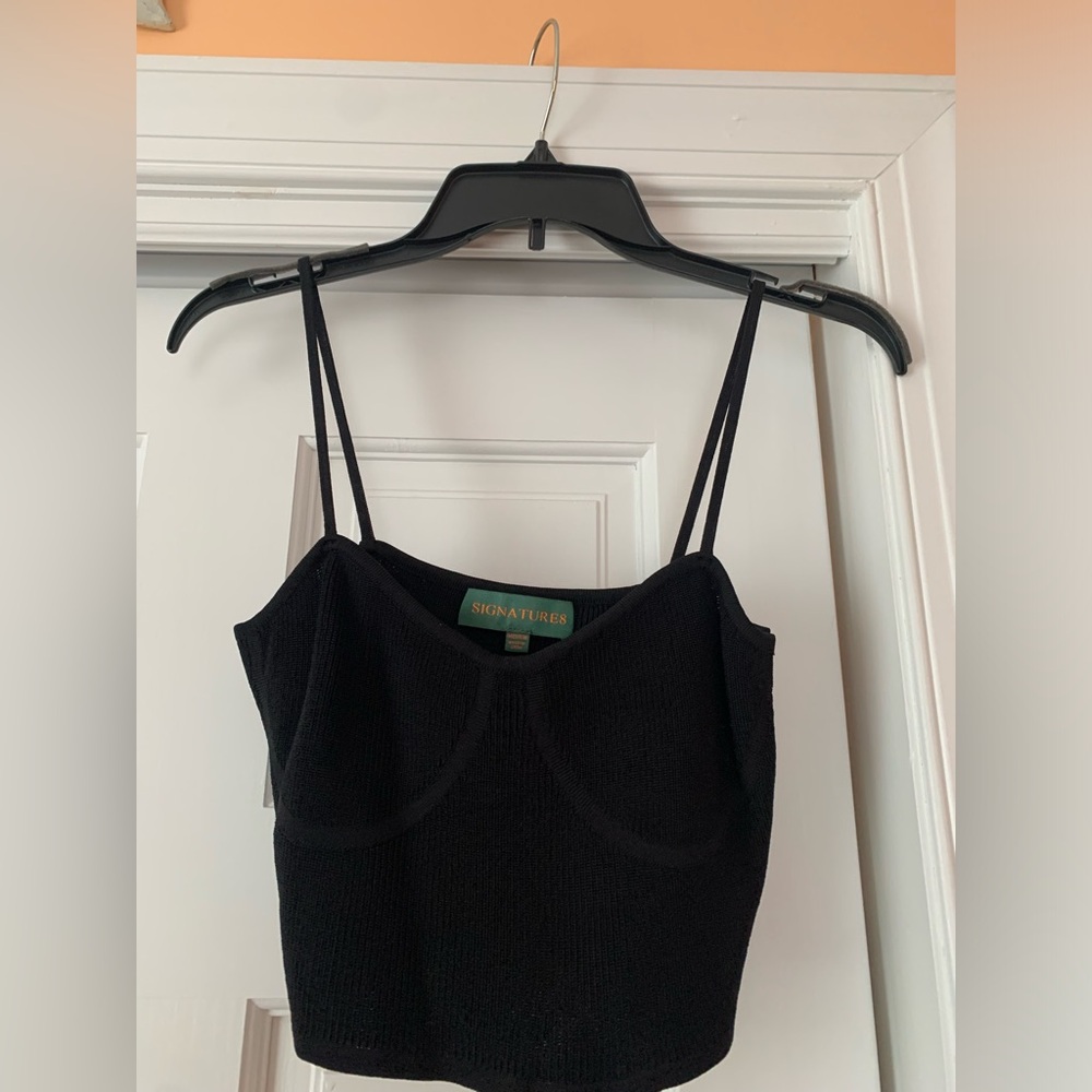 Cropped Black Sweater Tank Top
